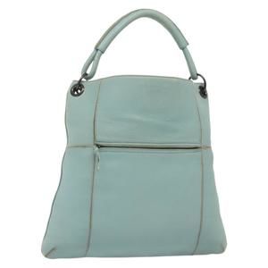 BOTTEGA VENETA Shoulder Bag Leather Light Blue 115778 Auth 141815